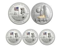 Moneta commemorativa della missione lunare Artemis II, moneta commemorativa della generazione Artemis, monete da collezione 3D ad alto rilievo dedicate all'esplorazione spaziale (3Pcs 03#)