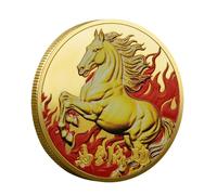 Moneta Commemorativa - Moneta da Collezione Cavallo Portafortuna - Gratta e Compatto per Tutta la Famiglia