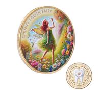 Moneta commemorativa per la crescita dei denti perduti dei bambini, in metallo, portatile, leggera, commemorativa per la crescita, per ragazze e bambini