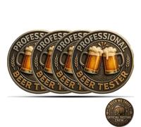 Moneta commemorativa "Professional Beer Tester" - Edizione ufficiale "Tasting Crew", moneta sfida in bronzo per birra artigianale, monete sfida "Edizione Beers Tester" (4pcs)