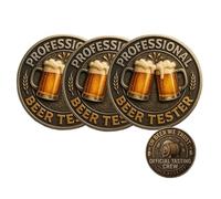 Moneta commemorativa "Professional Beer Tester" - Edizione ufficiale "Tasting Crew", moneta sfida in bronzo per birra artigianale, monete sfida "Edizione Beers Tester" (3pcs)