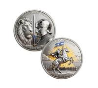 Moneta commemorativa Scudo di Giuda, moneta da sfida cristiana Leone di Giuda, gettone di fede Forza e Onore, gettone commemorativo basato sulla fede, regali ispiratori (04#)