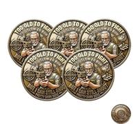 Moneta commemorativa "Troppo vecchio per combattere, spara ancora", monete umoristiche per tiratori veterani, monete per club di tiro "Old Bastards", gettone omaggio per soci a vita (5pcs)
