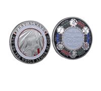 Moneta con scritta "Put On The Whole Armor of God" Cavaliere Templare, Gettone di preghiera tascabile con abbraccio, moneta fortunata Pray Always Challenge Coin