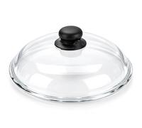 Moneta Coperchio Bombato Borosilicato 24 cm - Coperchio padella 24 cm e pentola in vetro trasparente, valvola vapore regolabile e pomolo in bachelite, resistente fino a 300 gradi