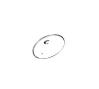 Moneta Coperchio in Vetro con Bordo e Pomolo in Acciaio Inox, 20cm