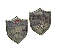 Moneta Cristiana Sfida Moneta Eph 6:13-17 3D, Scudo Templare Cavaliere Templare Religioso Tasca Preghiera Token Lucky Coin