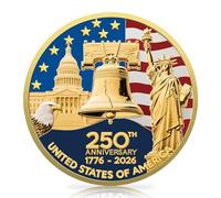 Moneta da 4,5 cm per 250° anniversario per monete d'oro della serie Bandiera americana e Liberty Bell Design