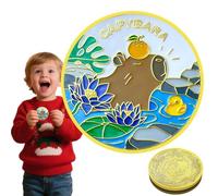Moneta da Collezione - Moneta con Animali | Oggetti da Collezione Capibara con Custodia Protettiva in Acrilico, Regalo Ricordo per Compleanni Natale Decorazione Casa