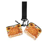 Moneta da donna per la mamma del Ringraziamento, leopardo, zucca, girasole, coquette, fiocco