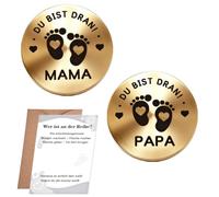 Moneta decisionale per papà e mamma, regalo per la nascita | Moneta decisionale, regalo per gravidanza, idea regalo per future mamme e futuri papà