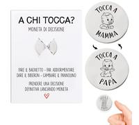 Moneta Decisionale Regalo per Neo Genitori, Moneta di Decisione Regalo Neo Mamma Papà Natale, Regalo Nascita Gravidanza Donna Incita Battesimo Baby Shower Neonati