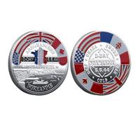 Moneta Della Sfida 'anniversario-80 ° D-day Normandia Da Collezione | Moneta Commemorativa Della Seconda Guerra Mondiale Per Gli Appassionati Di Storia | Souvenir Storico Per Veterani Di Guerra, D