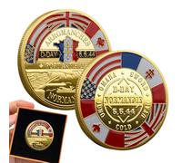 Moneta della sfida 'anniversario - D GIORNO 80 ° moneta commemorativa - D -Day 80th Challenge Tokens - Personalizzato per amici, Tokens della seconda guerra mondiale, decorazioni Dday per