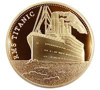 Moneta della Sfida del Titanic - Monete Commemorative della Nave - Gettone Raro Viaggio in Barca - Chip della Memoria delle Vittime - Regali Curiosi Collezione per Uomini Donne Bambini Famiglia