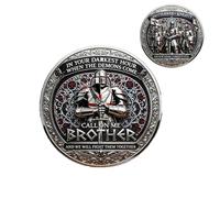 Moneta della sfida della Confraternita dei Cavalieri per veterani, gettone motivazionale Call On Me Brother, vincolato dall'onore forgiato in acciaio, regalo per uomini, amici, club (1PCS)