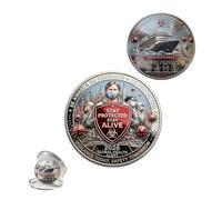 Moneta di allarme Hantavirus 2026, moneta fronte-retro per la sfida artistica di Hantavirus per nave da crociera, metallo pesante da collezione per infermieri e lavoratori essenziali (1PCS)