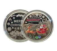 Moneta di Babbo Natale - decorazione per denaro perduta di Babbo Natale, distintivo di Natale, slitta festiva, squisita vigilia di Babbo Natale da collezione per vacanze, feste e altri
