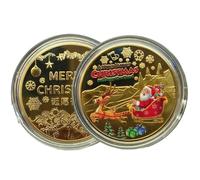 Moneta di Babbo Natale - decorazione per denaro perduta di Babbo Natale, distintivo di Natale, slitta festiva, squisita vigilia di Babbo Natale da collezione per vacanze, feste e altri