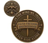 Moneta di benedizione per motociclisti, souvenir da sogno di Freedom Rider, souvenir di protezione per lunghi viaggi, donne, uomini, motociclisti, membri del club appassionati