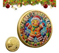 Moneta di Buon Natale - Moneta da collezione in edizione speciale, Porta decorazioni festive, Ornamento per albero di Natale | Cottage natalizi commemorativi, adorabili monete d'oro natalizie per deco