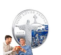 Moneta di Gesù Cristo, Moneta commemorativa di Natale | Moneta Cristo in Metallo da Collezione - commemorativa di Gesù, Artigianato Unico con Monete, Moneta d'oro Portatile Decorativa