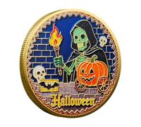 Moneta di Halloween - Iron Ghost Ghost Collection Vintage Coin per vacanze, arredamento con design di finitura antica, monete da tavola per sale da studio, compleanni, armadi, appassionati, collezioni