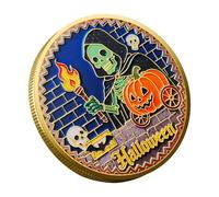 Moneta Di Halloween - Moneta Commemorativa Da Collezione Fantasma Con Design Vintage | Decorazione Di Souvenir In Metallo Per Tavolo, Mobile, Sala Da Studio | Regalo Di Halloween Unico Per Collezionis