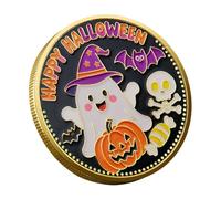 Moneta Di Halloween - Moneta Commemorativa Da Collezione Fantasma Con Design Vintage | Decorazione Di Souvenir In Metallo Per Tavolo, Mobile, Sala Da Studio | Regalo Di Halloween Unico Per Collezionis