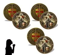 Moneta di preghiera del cavaliere templare, mettere su tutta l'armatura di Dio Cavaliere Templare, simbolo di fede e protezione da collezione, regalo per persone religiose per cristiani (3 pezzi)
