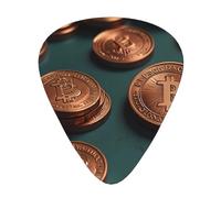 Moneta di rame Plettri per chitarra di dimensioni sottili, medie e spesse, set da 12 pezzi, adatto per chitarra elettrica e vari strumenti