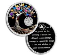 Moneta di sobrietà 3 mesi farfalla albero della vita chip AA e medaglioni, chip di recupero sobrio gettone sobrio regalo per uomini donne che celebrano alcolisti recupero anonimo