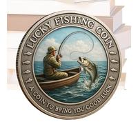 Moneta di Umoristica - Souvenir in Metallo Tascabile - Moneta da Collezione per Il Pescatore Il papà Il Marito la delle attività all'Aria Aperta Il Campeggio e la Navigazione