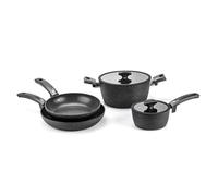 Moneta Etnea Evolution Set Pentole Induzione 6 Pezzi - Batteria Pentole Antiaderenti Effetto Pietra, Padelle e Pentole Induzione in Alluminio Forgiato ad Alto Spessore - Made in Italy