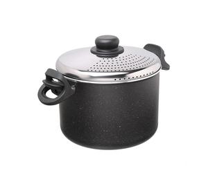 Moneta Etnea, pastaiola 22 cm con coperchio, in alluminio antiaderente