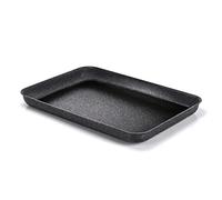 Moneta Etnea Rostiera Bassa, Alluminio Antiaderente Effetto Pietra, Nero, 40 x 28 cm