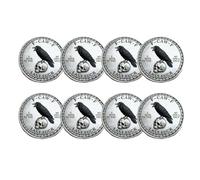 Moneta F-CAW-F: per chi ride della vita e non se ne frega un cazzo! Divertenti monete a forma di corvo, moneta con design a doppia faccia per l'ultima decisione di scopare (8Pcs)