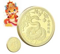 Moneta fortunata 2025 - Moneta cinese per il capodanno, moneta double-face, ricordo 'anno del serpente, rara da collezione, elegante decorazione per la casa e vetrina