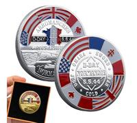 Moneta Happy - Moneta commemorativa per l'80° anniversario del D Day, decorazioni per l'80° anniversario della seconda guerra mondiale, moneta commemorativa del 1944, esclusiva da