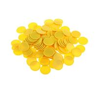 Moneta in plastica da 25 mm, 100 barili al barile, bordo concavo, giallo, 2,5 cm