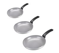 Moneta Innova Tris di Padelle 20-24-28cm, rivestimento naturale FineGres (NO PFAS), anche per induzione, 100% Made in Italy