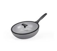 Moneta Melodia Finegres Wok 1m 30cm con coperchio, rivestimento naturale FineGres (NO PFAS), anche per induzione. 100% Made in Italy.