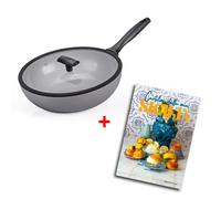 MONETA MELODIA FINEGRES WOK 30 CM 1 MANICO CON COPERCHIO E LIBRO ALEX LI CALZI