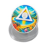 Moneta per 3 anni di sobrietà, medaglioni a triangolo lago e chip di sobrietà con guscio trasparente, ideale per alcolisti anonimi e sobrietà, regalo per uomini e donne che celebrano il recupero e la