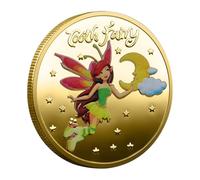 Moneta per decorazioni per le fate del dente: token in smalto lucido, pezzo in metallo goffrato | Moneta souvenir fata capricciosa, regalo da collezione fantasia non circolata, tesoro di encan