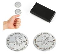 Moneta per la Decisione dei Genitori, Regalo Divertente per Bambini Doppia Faccia, Moneta per il Turno di Mamma Moneta per il Turno di Papà Regali di Gravidanza per la Prima Volta Mamma e Papà