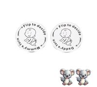 Moneta per la prima volta incinta con scritta in inglese "New Parent Decision Turn Coin First Time Incinta Mom to Be and Dad Couple Funny Baby Shower Daddy Christmas Expecting Gravidanza Neonato dopo