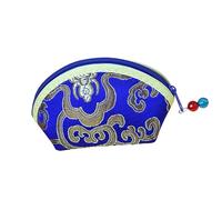 Moneta Ricamo Cinese - Vintage, Portafoglio Cambiamento a Mano | Elegante Pochette Con Cerniera Floreale Donne Carryall, Organizzatore a Mano Stile Orienta, blu, Se référer au descriptif,