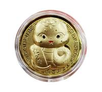 Moneta serpente cinese, moneta anno del serpente 2025 - Moneta portafortuna cinese Feng Shui - Moneta souvenir commemorativa del serpente delle collezioni del Capodanno lunare cinese del 2025