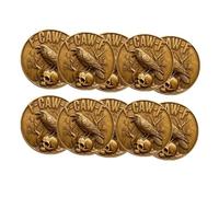Moneta Sfida Corvo E Teschio, A Due Facce | Decorazione della scrivania, che interpreta gli alti e bassi della vita in modo rilassato, un regalo for gli amanti della